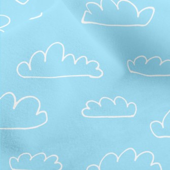 Cute White Cloud Graffiti Micro Fleece