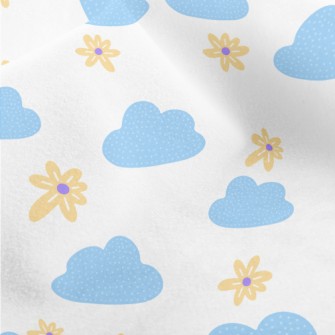 Small Flowers And Blue Clouds Micro Fleece