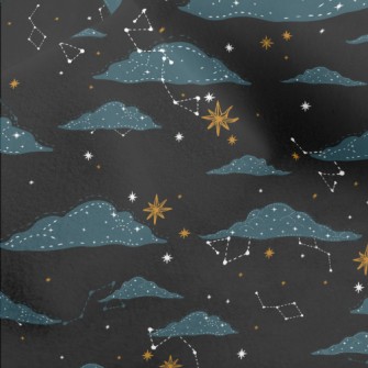 Hand Drawn Stars And Clouds Micro Fleece