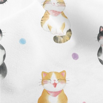 Hand Drawn Happy Cat Micro Fleece