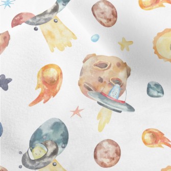 Watercolor Cute Alien Micro Fleece