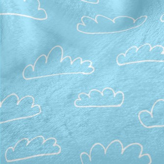 Cute White Cloud Graffiti Minky