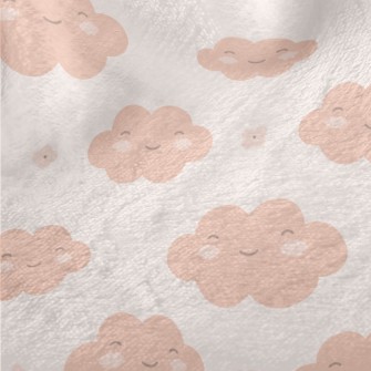 Smiling Cute Clouds Minky