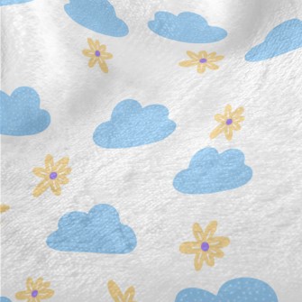 Small Flowers And Blue Clouds Minky