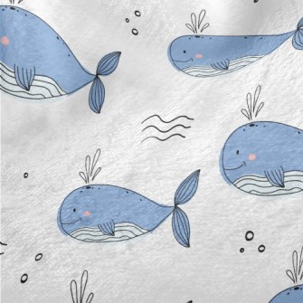 Simple Hand Drawn Whale Minky