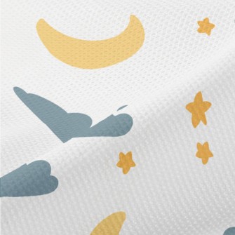 Cute Doodle Night Sky Piqué