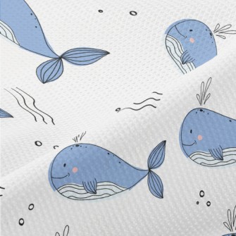 Simple Hand Drawn Whale Piqué