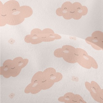 Smiling Cute Clouds Lightweight Performance Linen