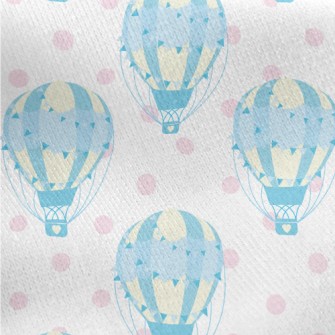 Beautiful Cartoon Hot Air Ball Jersey Backed Fleece