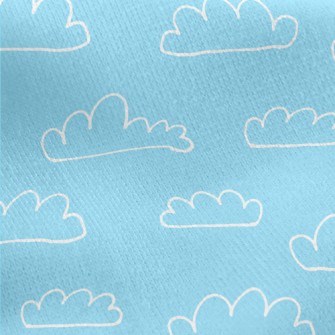 Cute White Cloud Graffiti Jersey Backed Fleece