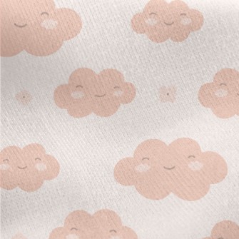 Smiling Cute Clouds Jersey Backed Fleece