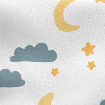 Cute Doodle Night Sky Jersey Backed Fleece