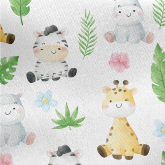 Grassland Animal Baby Jersey Backed Fleece