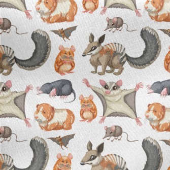 Cartoon Rodent Jersey Backed Fleece