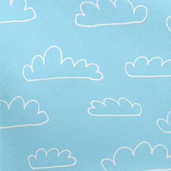 Cute White Cloud Graffiti Pongee
