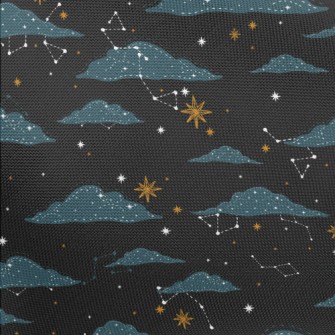 Hand Drawn Stars And Clouds Pongee