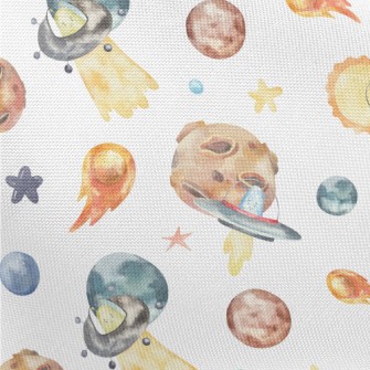 Watercolor Cute Alien Pongee