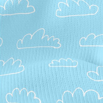 Cute White Cloud Graffiti Stretch Jersey