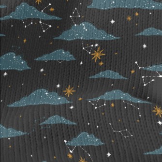 Hand Drawn Stars And Clouds Stretch Jersey