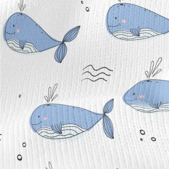 Simple Hand Drawn Whale Stretch Jersey