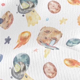 Watercolor Cute Alien Stretch Jersey