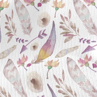 Watercolor Feathers And Plants Stretch Jersey