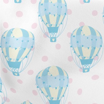 Beautiful Cartoon Hot Air Ball Lightweight Cotton Poplin