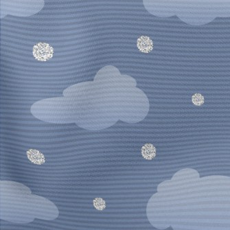 Clouds With Silver Decoration Lightweight Cotton Poplin