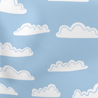 White Cloud Graffiti Lightweight Cotton Poplin