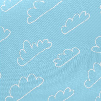Cute White Cloud Graffiti Midweight Cotton Poplin