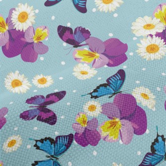 Beautiful Butterfly Flowers Performance Linen