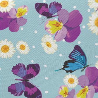 Beautiful Butterfly Flowers Twill