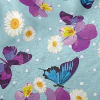 Beautiful Butterfly Flowers Minky