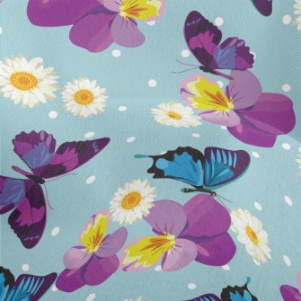 Beautiful Butterfly Flowers Lightweight Performance Linen
