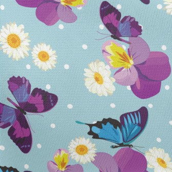 Beautiful Butterfly Flowers Pongee