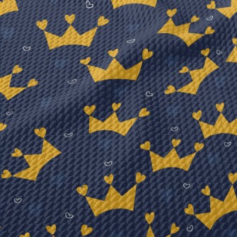 Heart Decorated Crown Birdseye Piqué