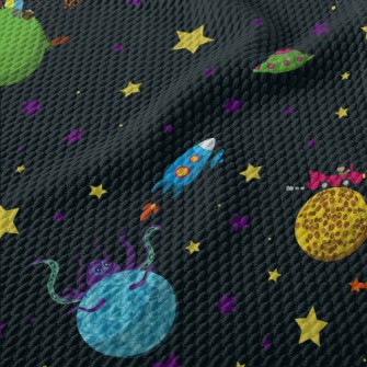 Unknown Planet In Outer Space Birdseye Piqué