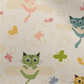 Colorful Kitten Butterfly Chiffon