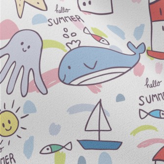 Lighthouse Whale Octopus Chiffon