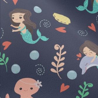 Playful Mermaid Octopus Chiffon
