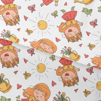 Lively And Cute Little Girl Waterproof Oxford