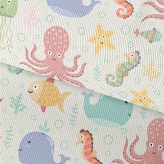 Colorful Underwater Creatures Waterproof Oxford