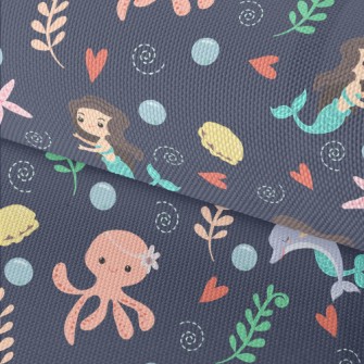 Playful Mermaid Octopus Waterproof Oxford