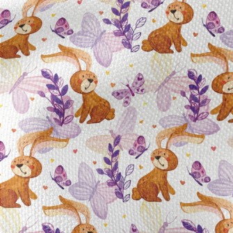 Cute Bunny Butterfly Waterproof Canvas