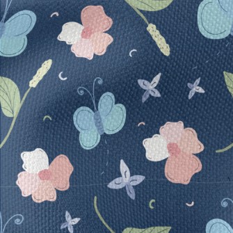 Cold Tones Butterfly Flowers Waterproof Canvas