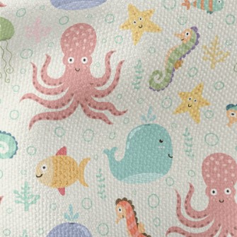 Colorful Underwater Creatures Waterproof Canvas