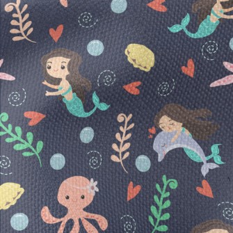 Playful Mermaid Octopus Waterproof Canvas