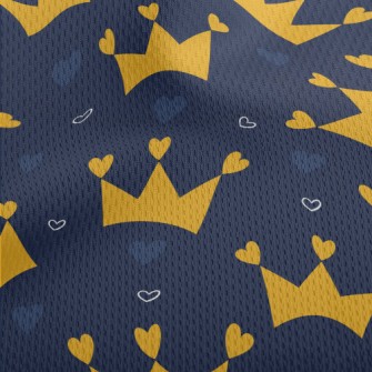 Heart Decorated Crown Athletic Mesh Flat Back