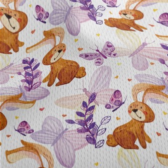 Cute Bunny Butterfly Athletic Mesh Flat Back