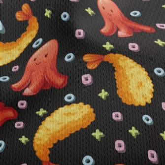 Fried Shrimp And Octopus Hot D Athletic Mesh Flat Back